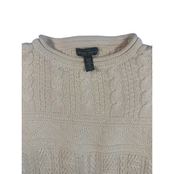 Lauren Ralph Lauren Cable Knit Sweater Cream – Size M Preppy OldMoney Christmas - Picture 2 of 7